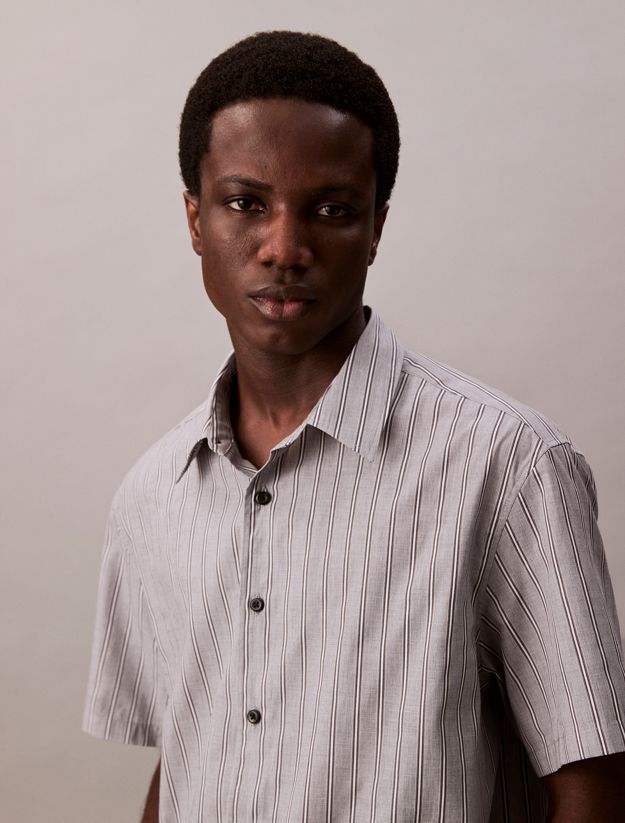 Textured Stripe Short Sleeve Shirt