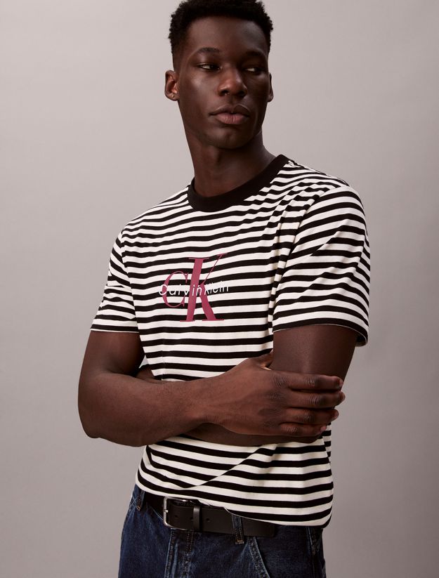 Monogram Logo Stripe Relaxed T-Shirt