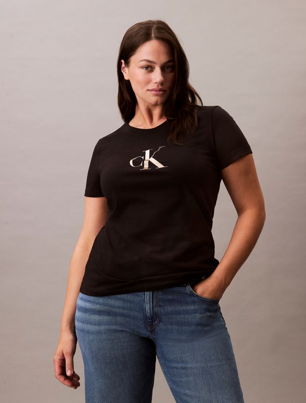Plus Size Slim Monogram T-shirt