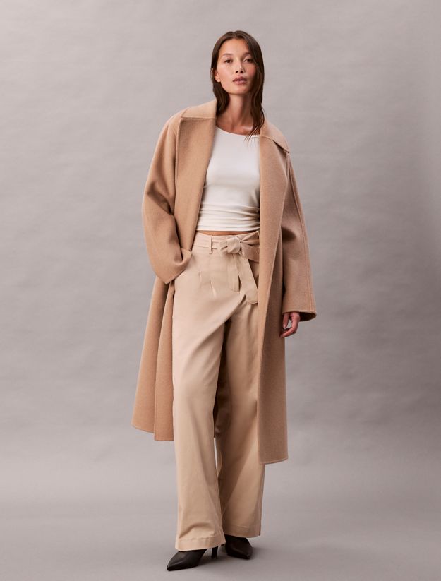 Cotton Twill Belted Trousers