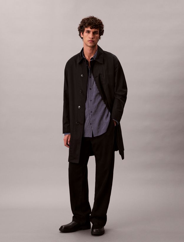 Stripe Viscose Blend Relaxed Button-Down Shirt