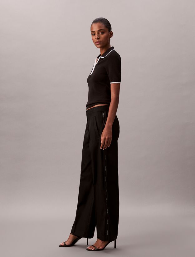 Cotton Twill Logo Tape Trousers