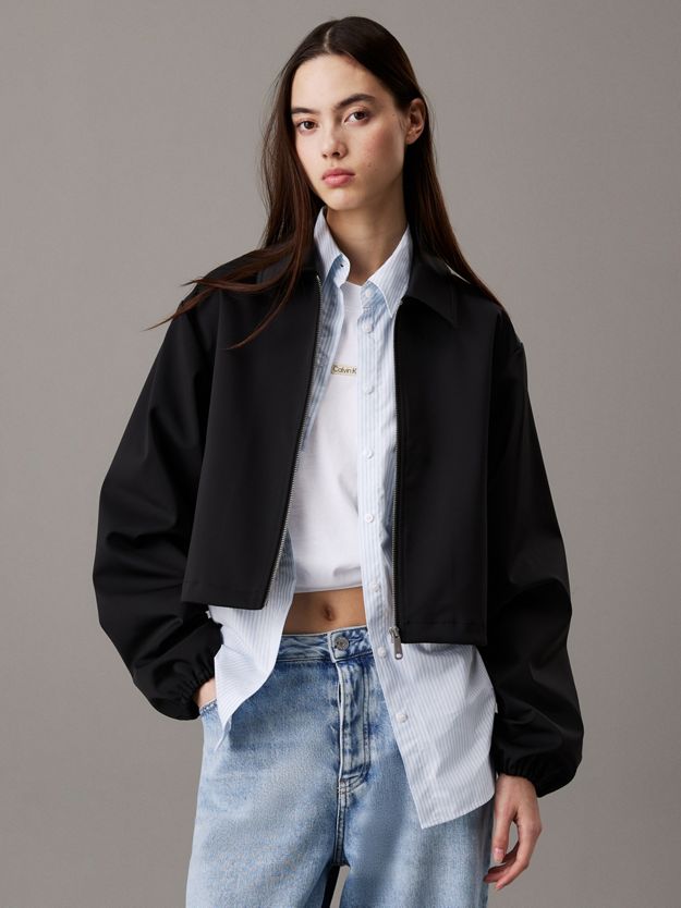 Soft Tech Nylon Cropped Jacket