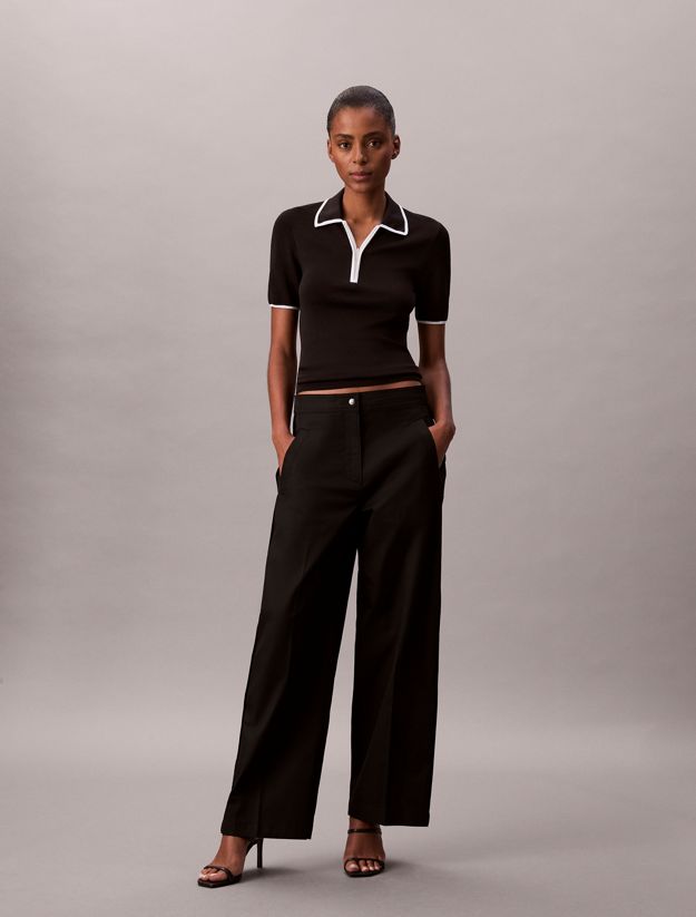 Cotton Twill Logo Tape Trousers