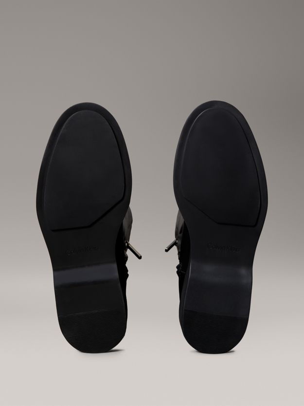 Leather Signature Logo Knee Boots