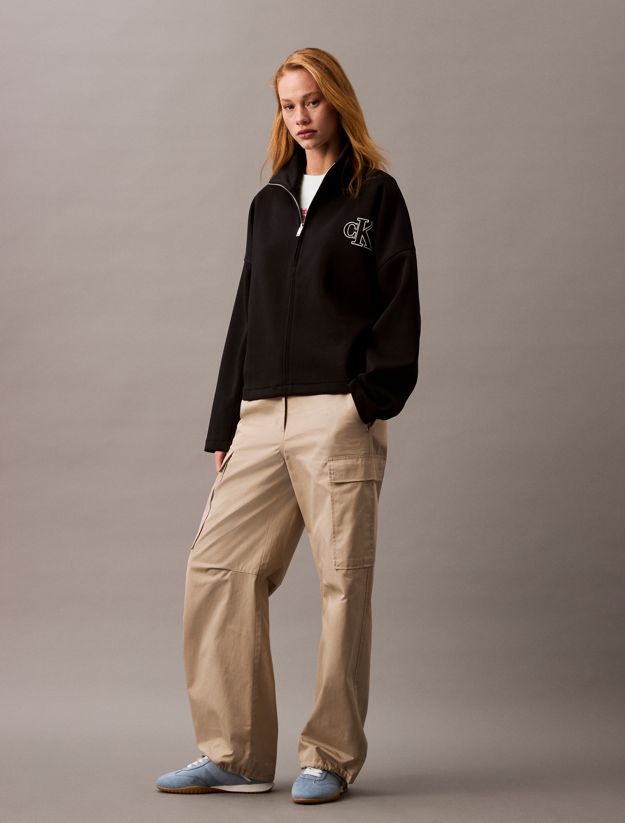 Monogram Logo Quarter Zip Spacer Jacket