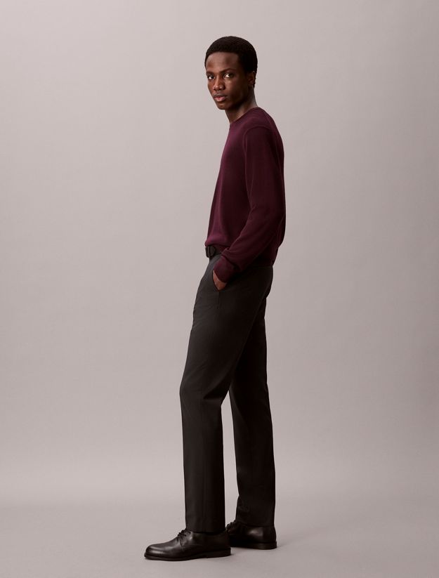 Slim Tropical Wool Trousers
