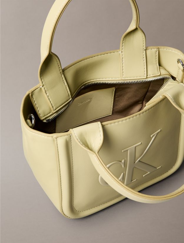 Embossed Monogram Logo Small Tote Bag