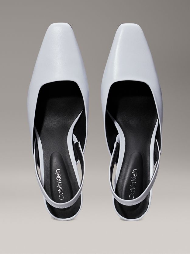 Leather Slingback Mule Pumps