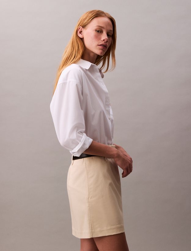 Cotton Twill Chino Mini Skirt