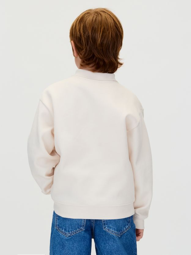 Pique Polo Sweatshirt