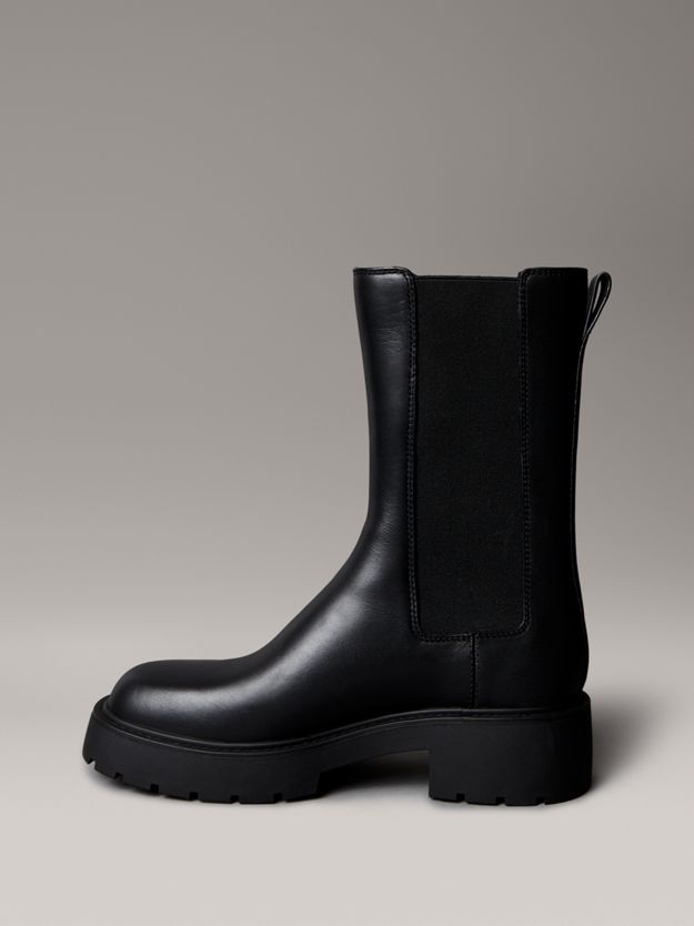 Leather Tall Chunky Chelsea Boots