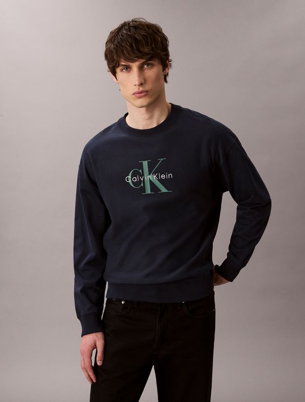 Premium Terry Monogram Logo Relaxed Sweatshirt