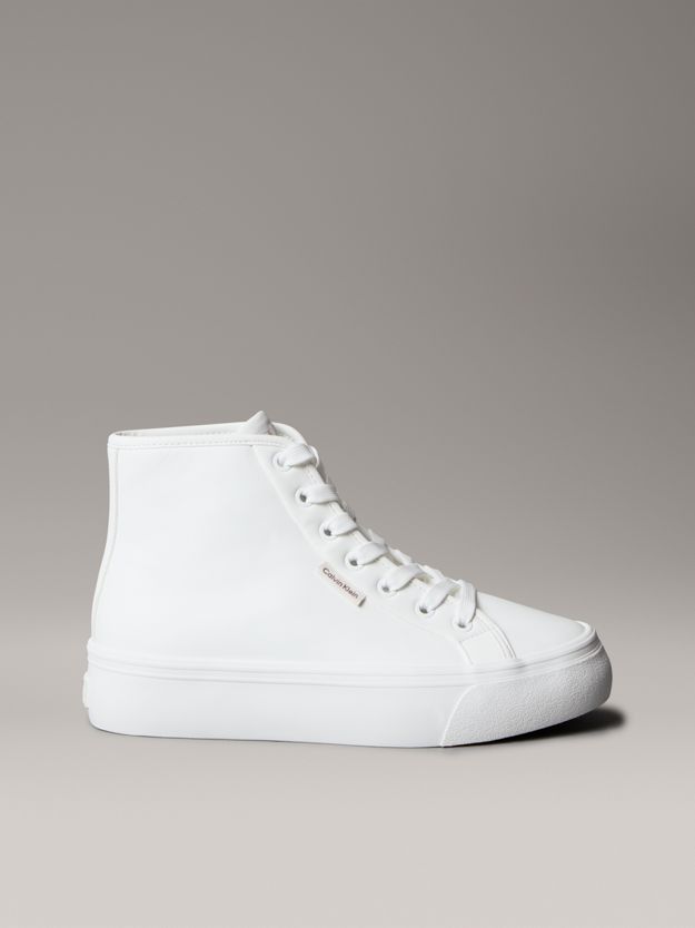 Leather High-Top Platform Trainers