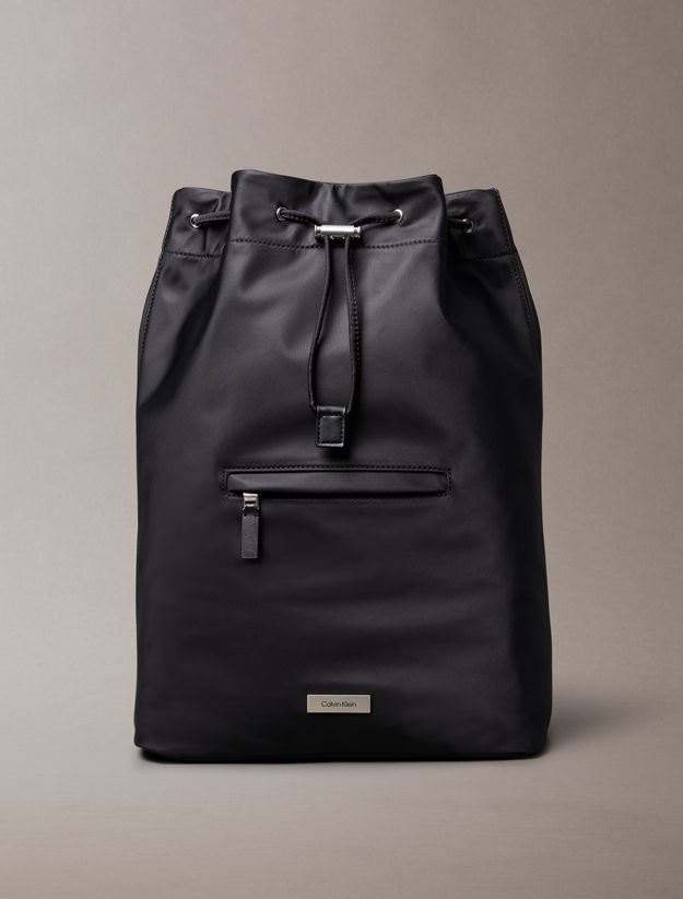 Matte Nylon Drawstring Backpack