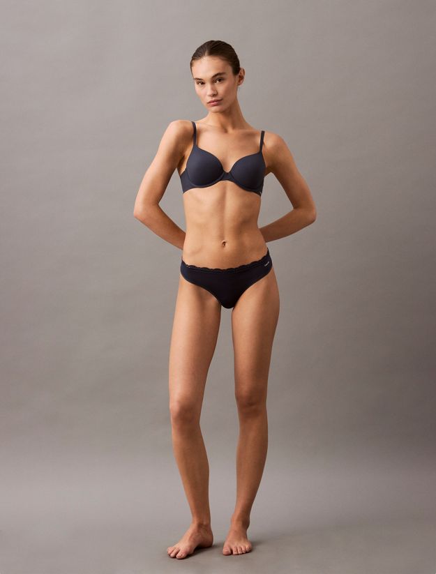 Thong - Microfibre Stretch with Lace
