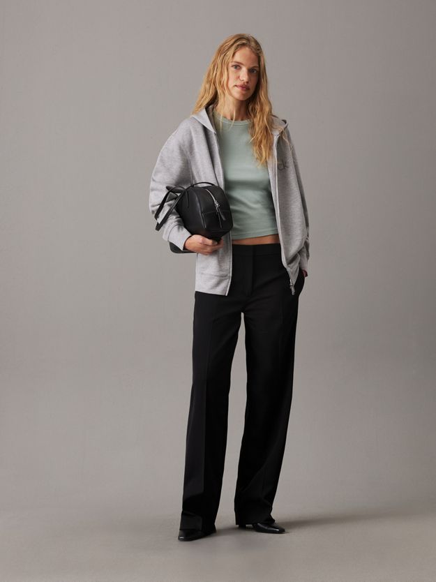 Relaxed Viscose Zip Up Hoodie