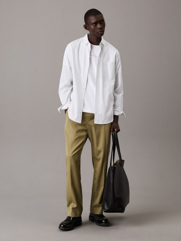 Poplin Stretch Striped Shirt