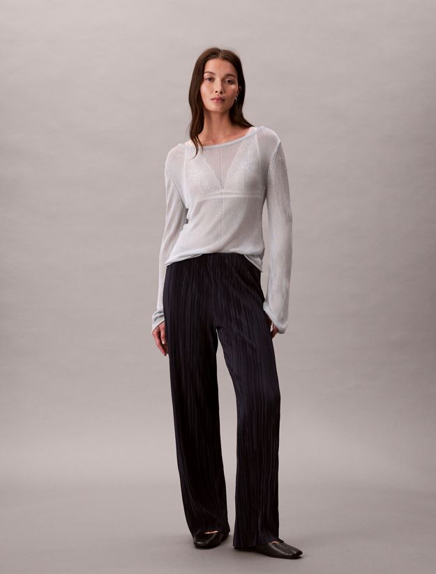 Plisse Pull On Trousers