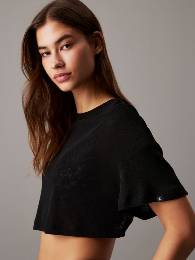 Cropped Rib Jersey Beach T-shirt