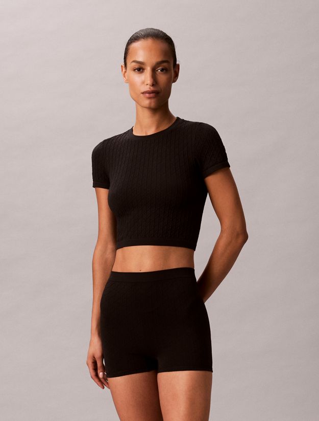 Rib Emblem Seamless Pyjama Shorts