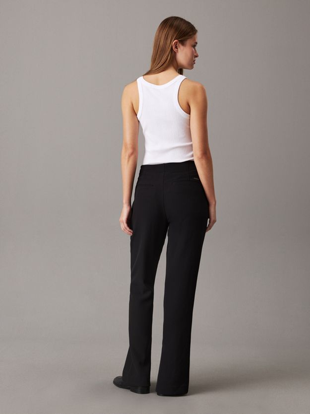 Slim Crepe Split Hem Trousers
