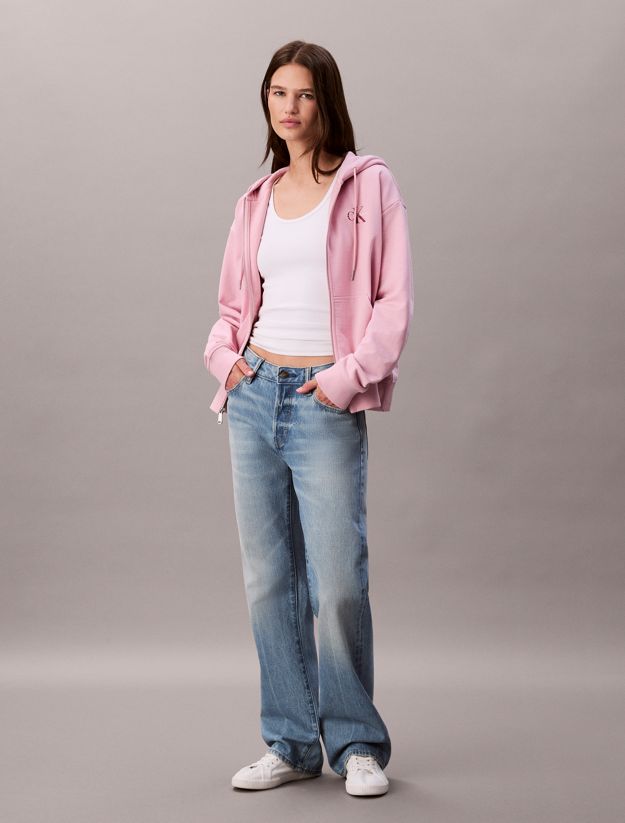 Monogram Zip Up Hoodie