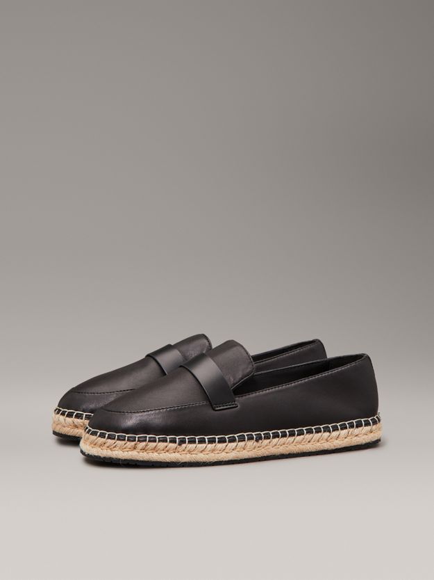 Leather Espadrille Loafers