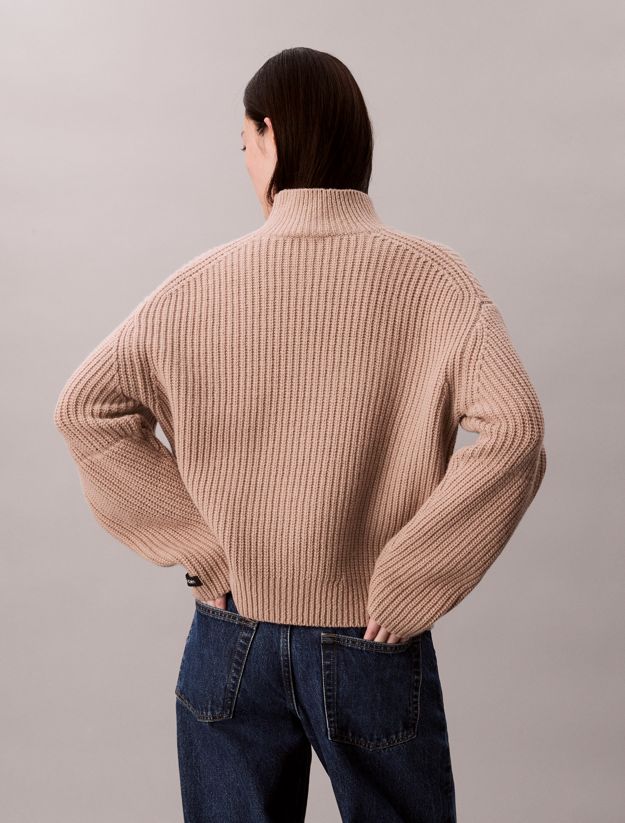 Ribbed Chunky Relaxed Turtleneck Sweater