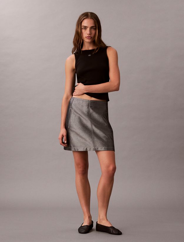 Ribbed Cotton Badge Tank Top