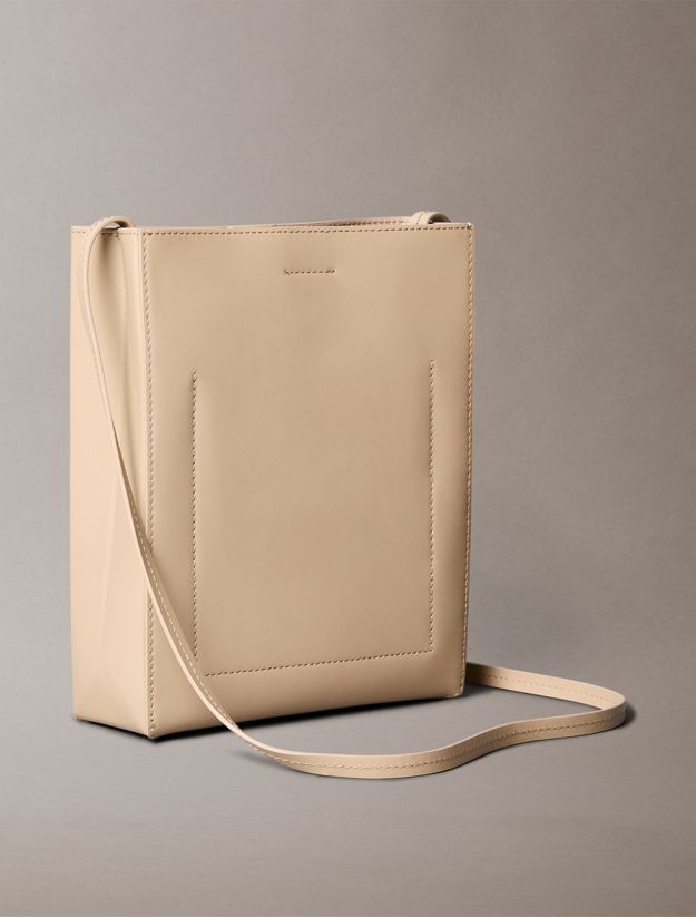 Leather Crossbody Tote Bag