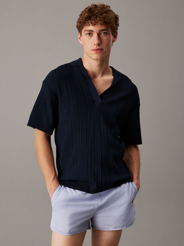 Open Knit Beach Polo Shirt