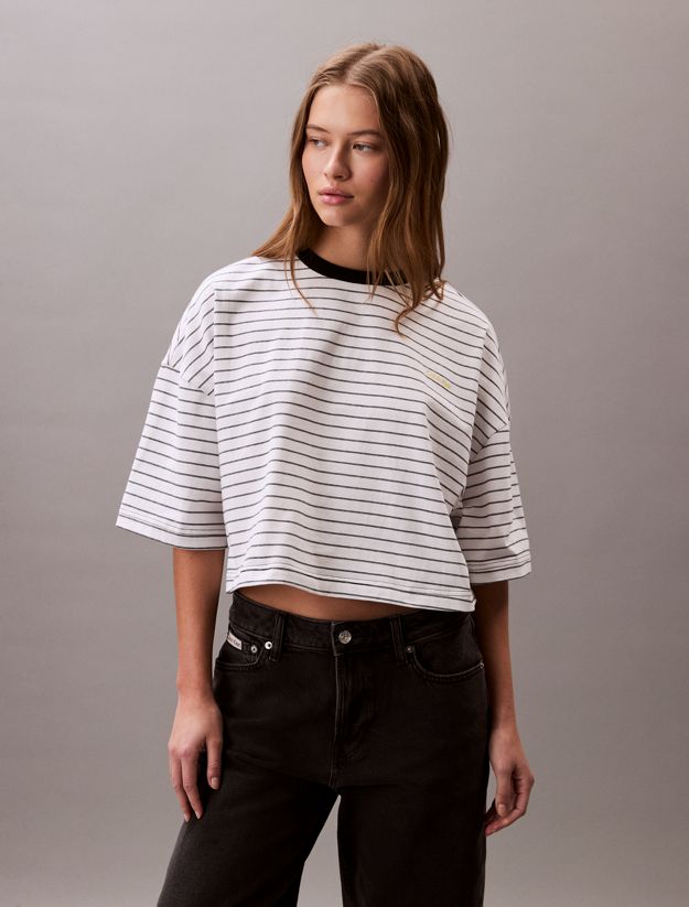 Striped Cropped Boxy Tee