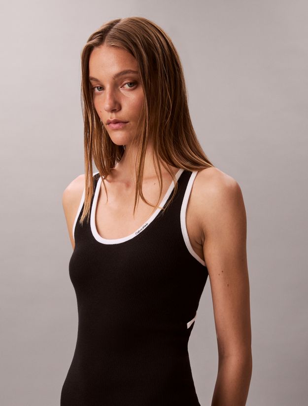 Slim Cotton Knit Sleeveless Dress