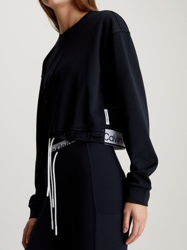 Mesh Cropped Sweatshirt