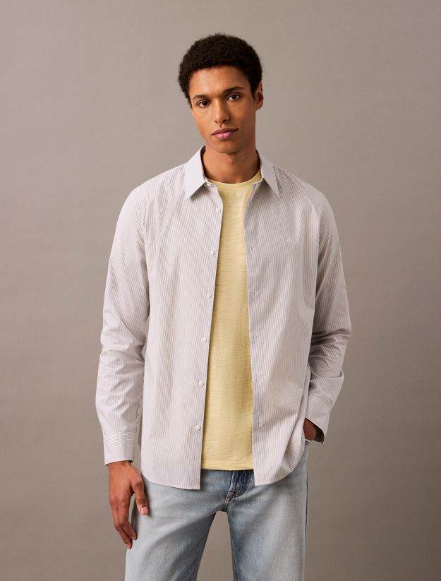 Slim Poplin Striped Shirt