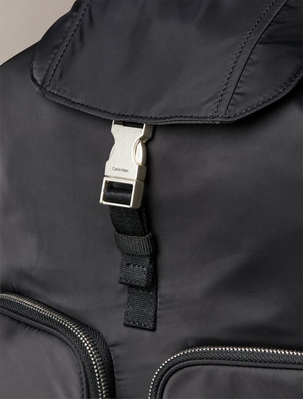 Soft Satin Nylon Flap Backpack