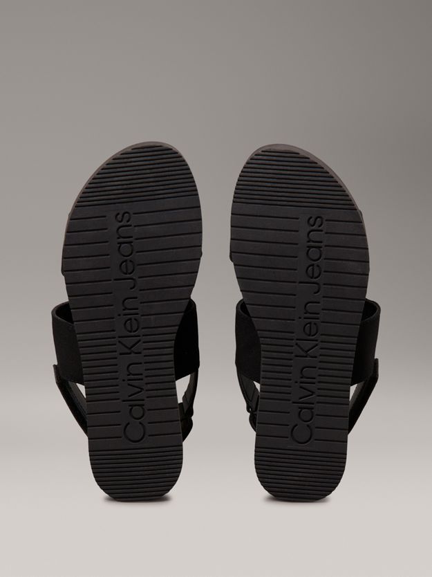 Canvas Platform Wedge Sandals