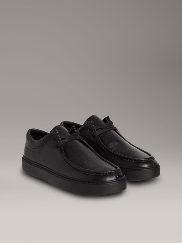 Leather Hybrid Apron Toe Lace-Up Shoes