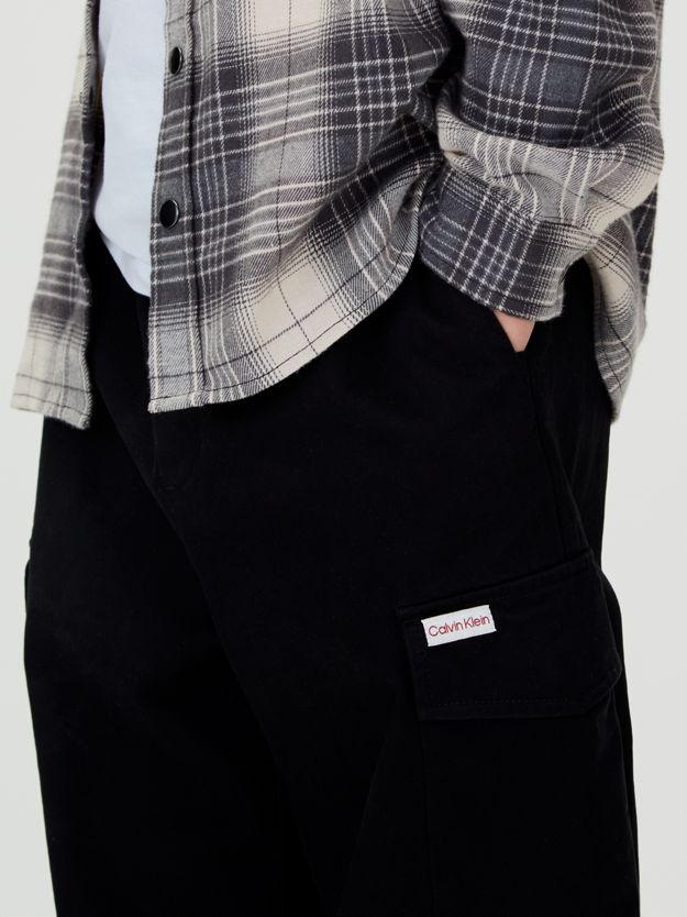Baggy Sateen Cargo Trousers