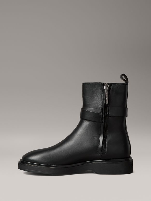 Leather Signature Logo Ankle Boots