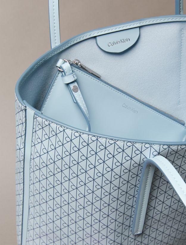 Allover Monogram Logo Small Tote Bag with Pouch