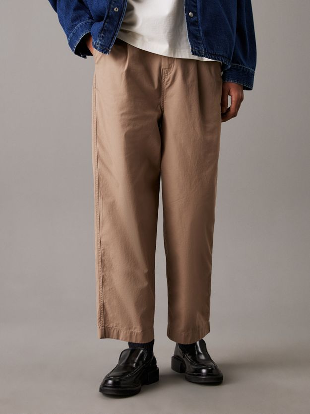 Relaxed Cropped Cotton Trousers