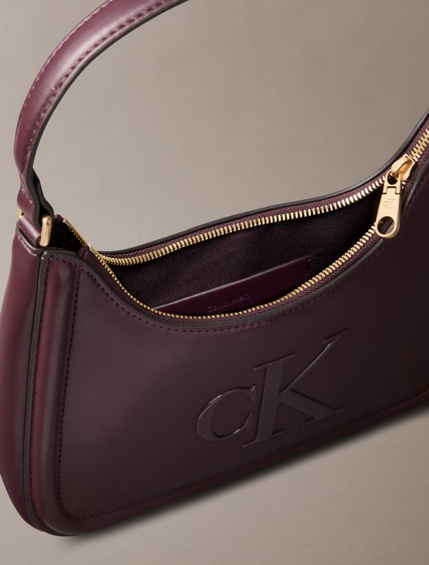 Embossed Monogram Logo Shoulder Bag