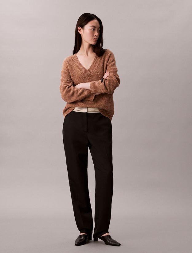 Chunky Relaxed V Neck Sweater