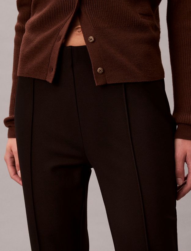 Cropped Flared Ponte Trousers