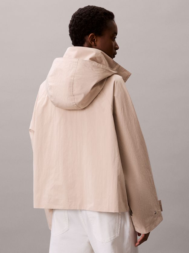 Relaxed Soft Nylon Hooded Jacket