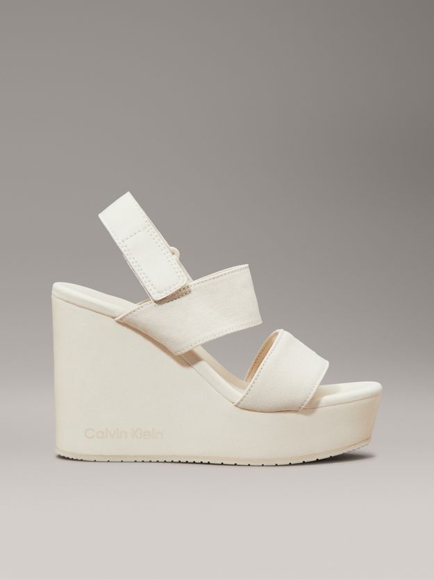 Canvas Platform Wedge Sandals
