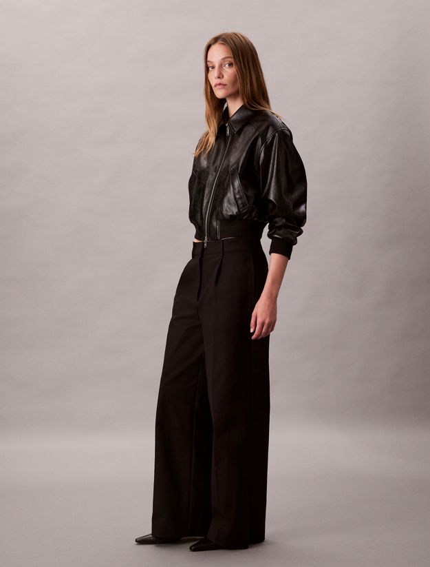 Wide Leg Chino Trousers