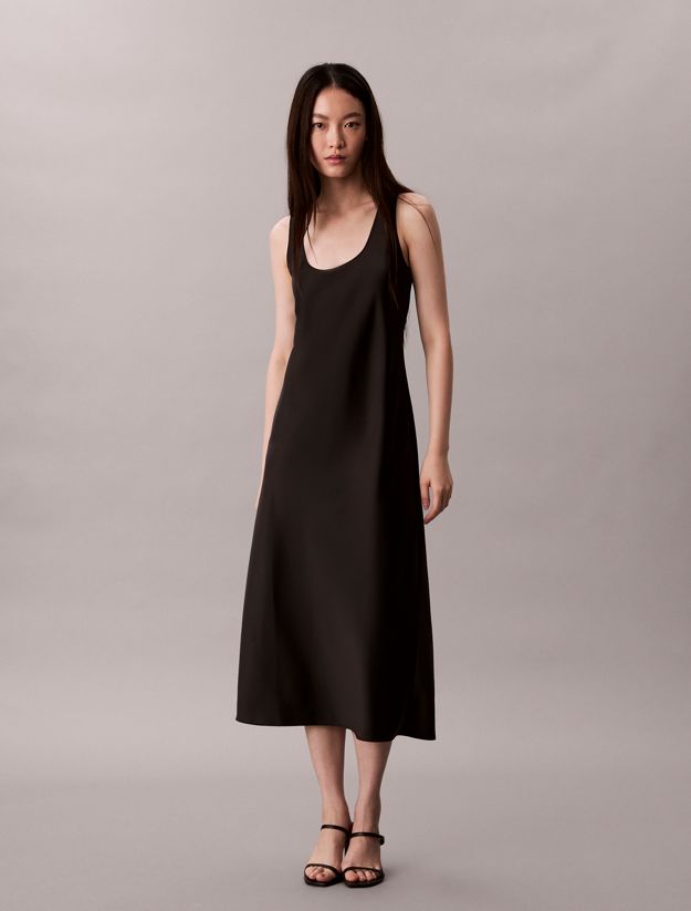 Satin Midi Slip Dress
